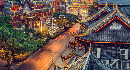 Street lined with old chinese architecture