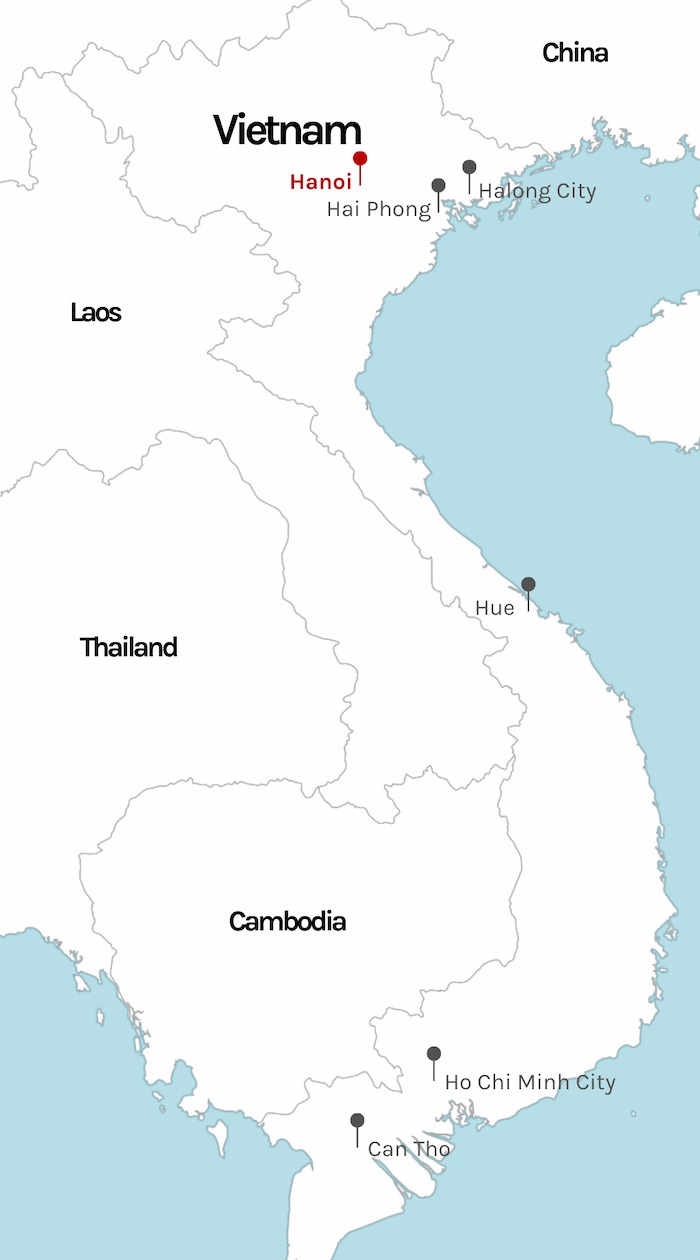 Hanoi marked on Vietnam map Hanoi marked on Vietnam map