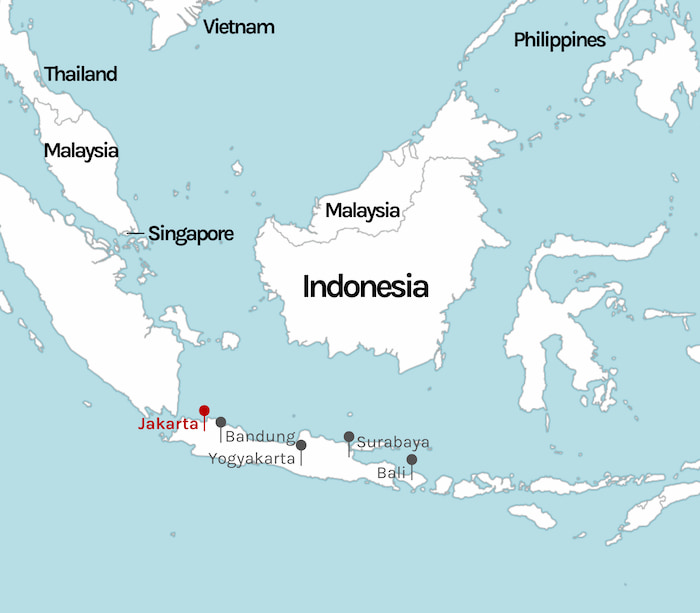 Jakarta map Indonesia map with Jakarta highlighted