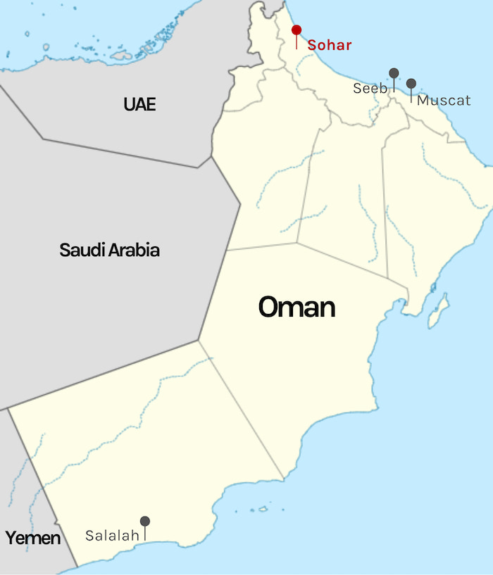 Sohar map Muscat map