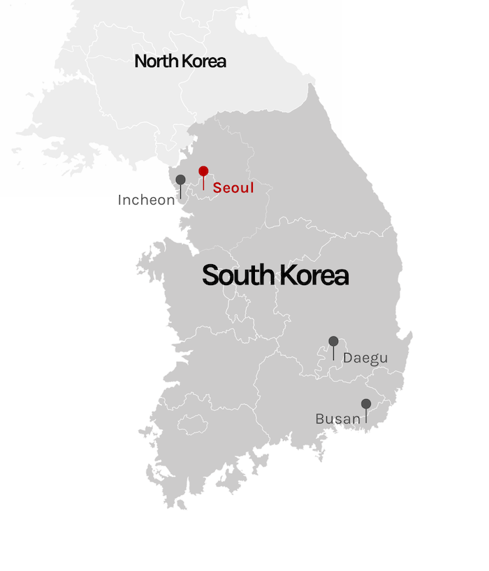 Seoul marked on south korea map Seoul marked on south korea map